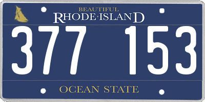 RI license plate 377153