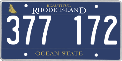 RI license plate 377172