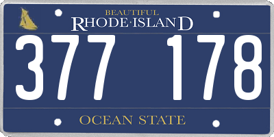 RI license plate 377178