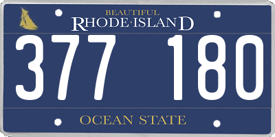 RI license plate 377180