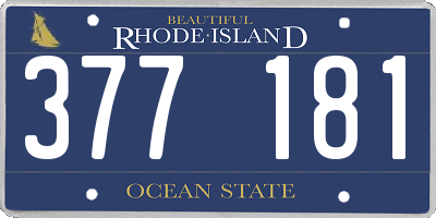 RI license plate 377181