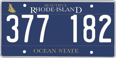 RI license plate 377182