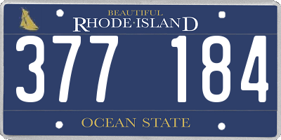 RI license plate 377184