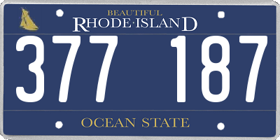 RI license plate 377187