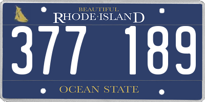 RI license plate 377189