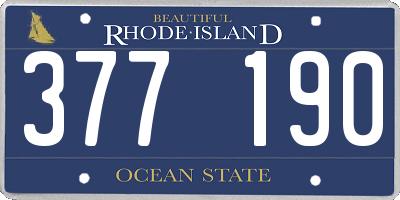 RI license plate 377190