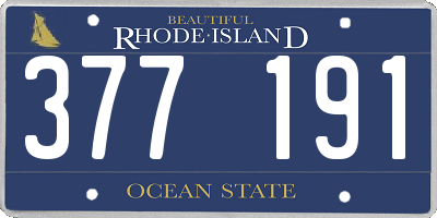 RI license plate 377191