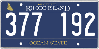 RI license plate 377192