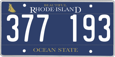 RI license plate 377193