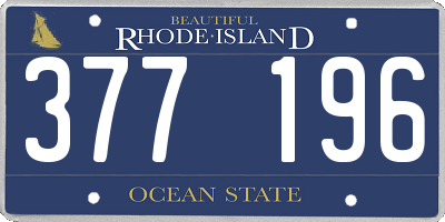 RI license plate 377196