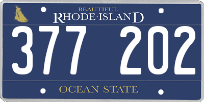 RI license plate 377202