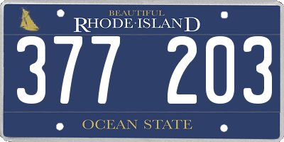 RI license plate 377203