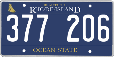RI license plate 377206