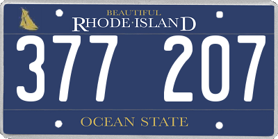 RI license plate 377207