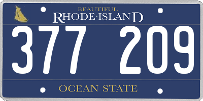 RI license plate 377209