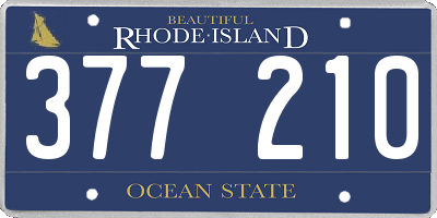 RI license plate 377210