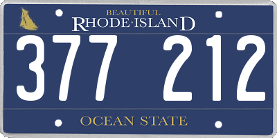 RI license plate 377212