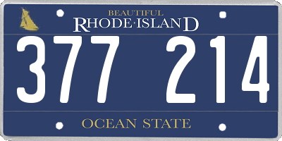 RI license plate 377214
