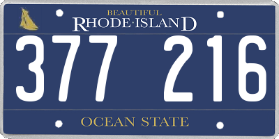 RI license plate 377216