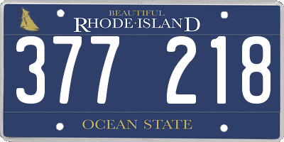 RI license plate 377218