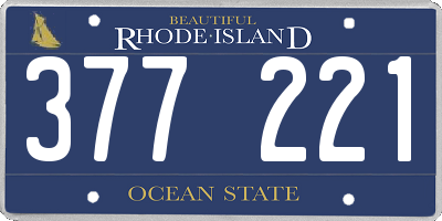 RI license plate 377221