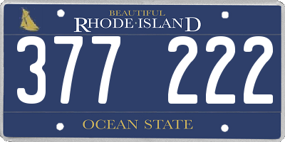 RI license plate 377222