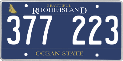 RI license plate 377223