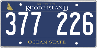 RI license plate 377226