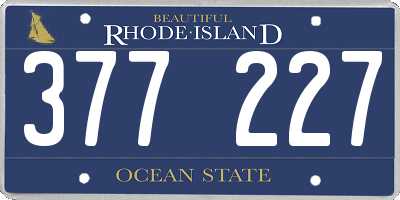 RI license plate 377227