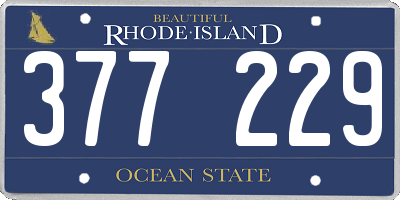 RI license plate 377229