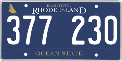 RI license plate 377230