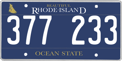 RI license plate 377233
