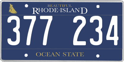 RI license plate 377234