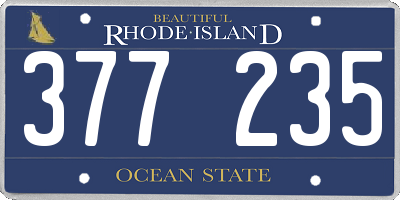 RI license plate 377235