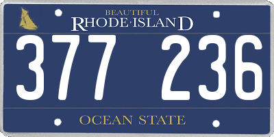RI license plate 377236