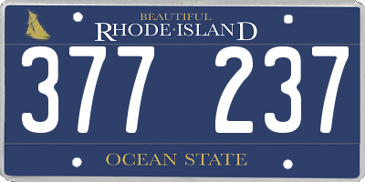 RI license plate 377237