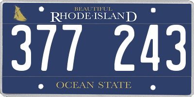 RI license plate 377243