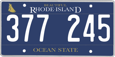 RI license plate 377245