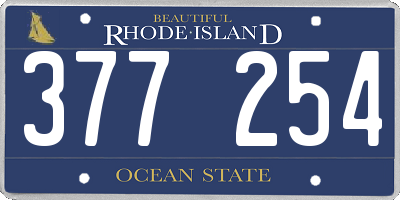 RI license plate 377254