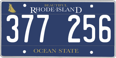 RI license plate 377256
