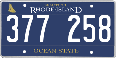 RI license plate 377258