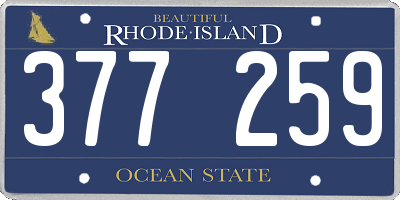 RI license plate 377259