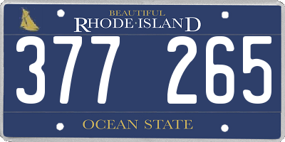 RI license plate 377265