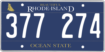 RI license plate 377274