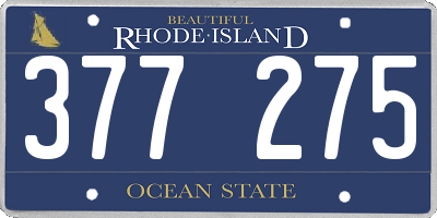 RI license plate 377275