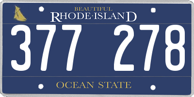RI license plate 377278