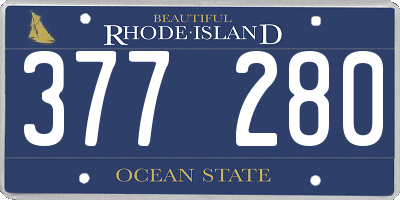 RI license plate 377280