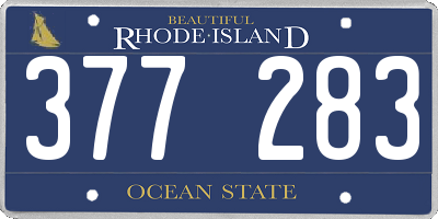 RI license plate 377283