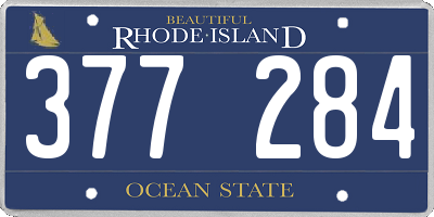 RI license plate 377284