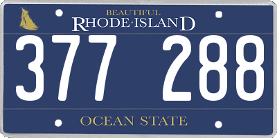 RI license plate 377288
